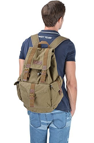  Gootium 21101AMG-S Specially High Density Thick Canvas Backpack  Rucksack, Army Green Size Small : Clothing, Shoes & Jewelry