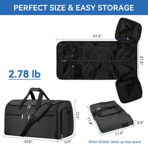 Garment Duffle Bags for Travel, Bukere Convertible Carry on Garment Duffel  Bag for Men Women, Shoe Compartment, 2 in 1 Hanging Dress Suitcase Suit