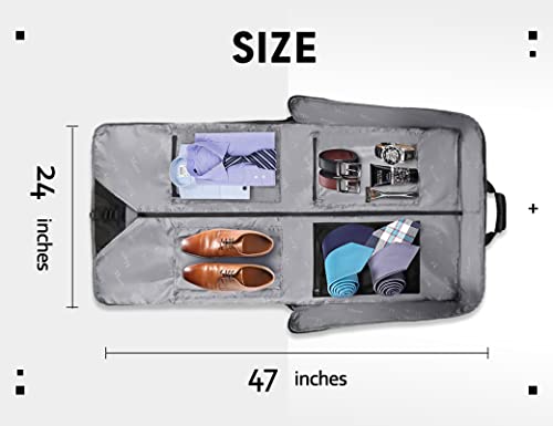 MATEIN Carry On Garment Bags for Travel, Water Resistant Hanging Suit Bag  for Men Women, Foldable Garment Luggage with Wrinkle Free Suitcase Cover  for