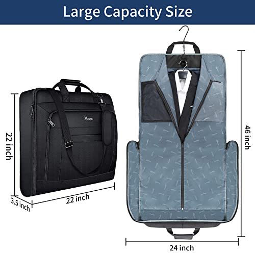 Matein Garment Bags, Large Suit Travel Bag with Pockets & Shoulder Strap for Business Trip, Professional Foldable Carry on Bag Gifts for Men Women