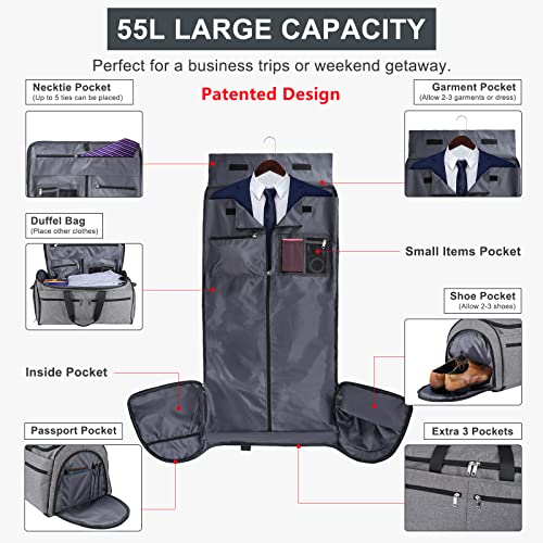 Designer Garment Travel Bag for Women with 2-in-1 Compartment for