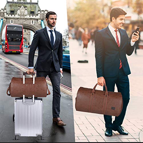 Carry on Garment Bag for Travel, Bukere Convertible Travel Duffel Suit Bag  with Shoe Compartment, Detachable Shoulder Strap, 2 in 1 Weekender Suit Bag  for Men Women, Grey, Garment Bag for Travel 