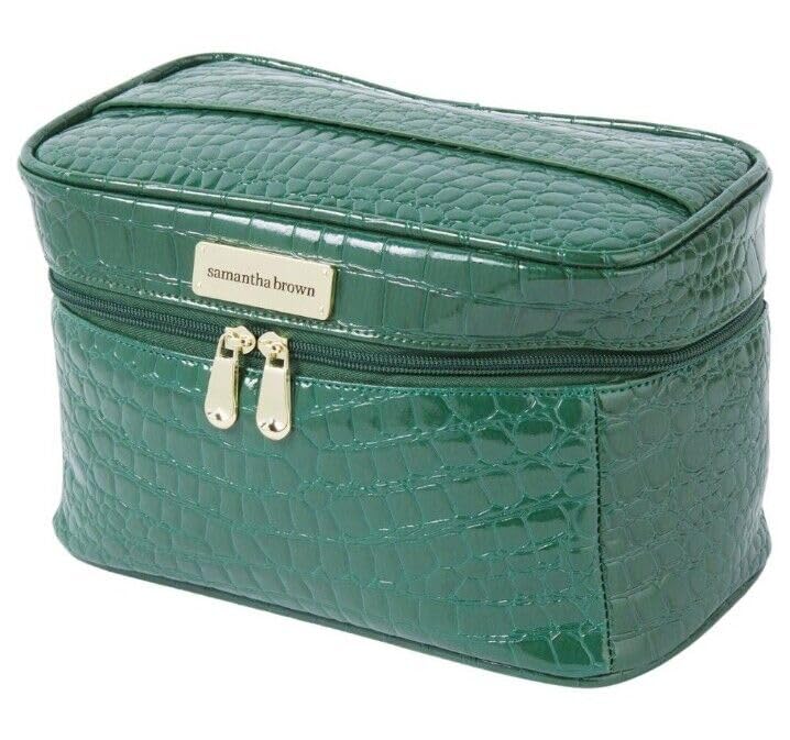 Samantha Brown Croco Cosmetic Case (Deep Green)– backpacks4less.com