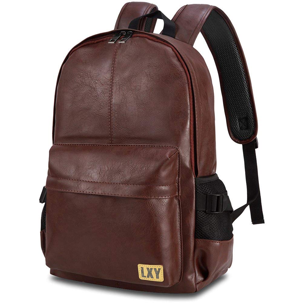 30L Faux Leather Laptop Backpack Men Women, Brown College Backpack, Casual  Backpack, School Backpack, Office Backpack