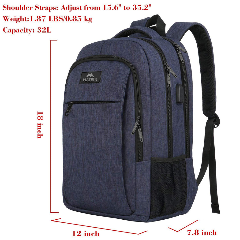1pc Lightweight Casual Laptop Backpack with USB Charging Port For