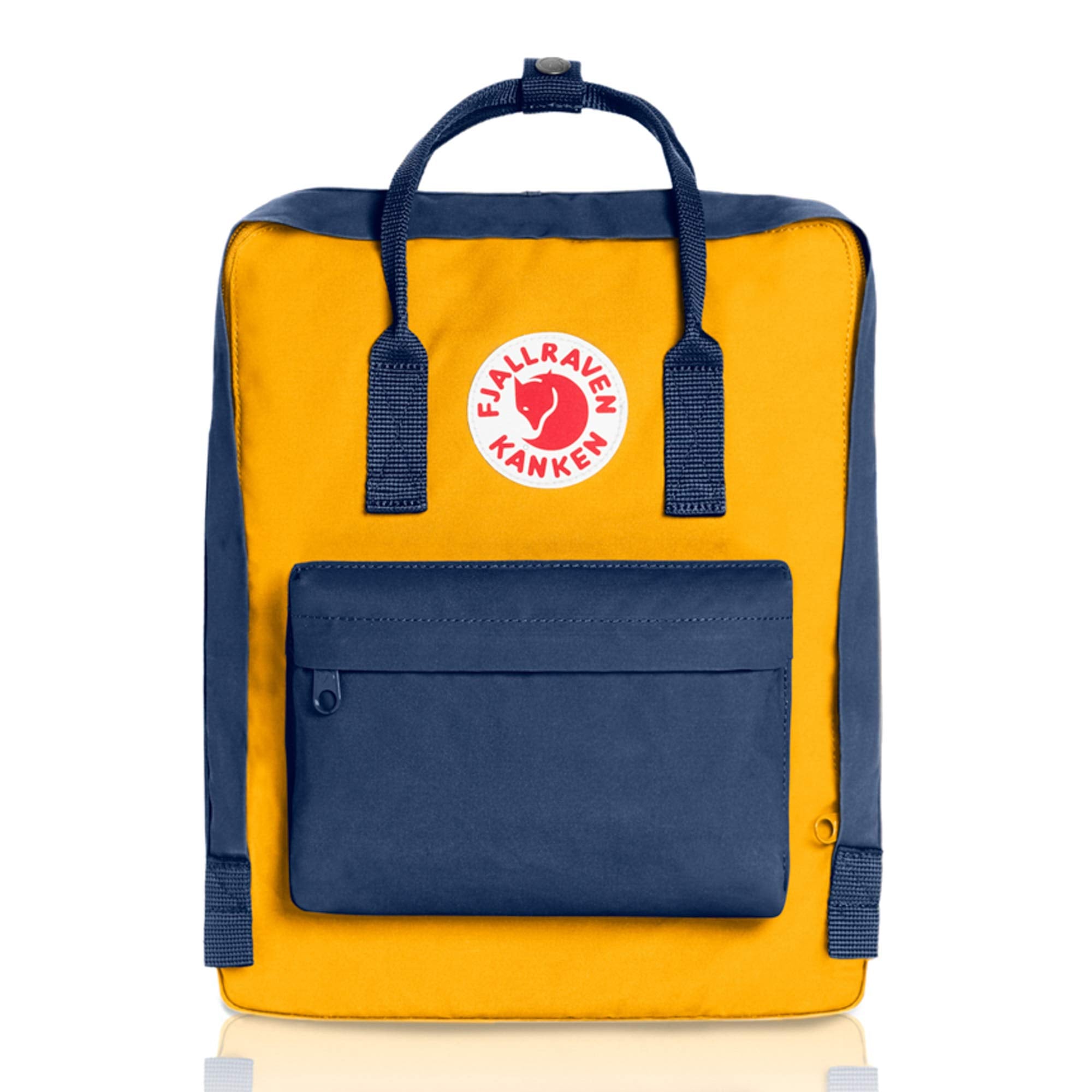 - Kanken Classic for Everyday, Navy/Warm Yellow– backpacks4less.com
