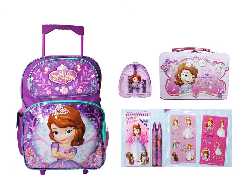 Licensed Minnie Mouse Deluxe 16 inch Backpack and Insulated Lunch Box Set - Happy Bow Collection, Girl's, Size: 12 x 5