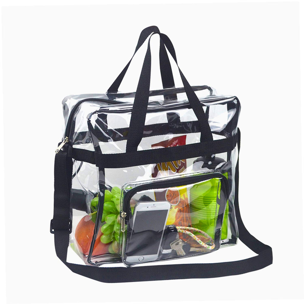 Large Clear Tote Bag, Fashion PVC Shoulder Handbag for Women, Clear Stadium  Bag for Security Travel,Shopping,Sports and Work