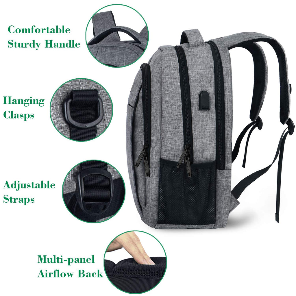 Backpack, with 15.6 Inch Laptop Pocket and USB Charging Port for