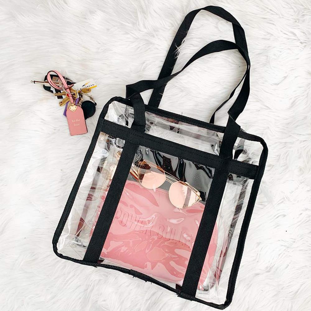 6 Pcs Clear Bag Stadium Approved Clear Tote Bag with Zipper Closure 12 x 12  x 6 Inch Clear Purse Clear Crossbody Bag with Adjustable Strap and Handles Clear  Backpack Stadium Bags for Women Concerts