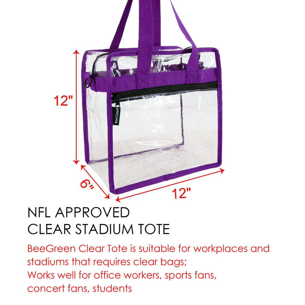 12 Packs Stadium Approved Clear Tote Bag Transparent Plastic Tote Bags with  Handles See Through Bag Clear Stadium Bags Transparent Purse for Work  Sports Concerts 12 x 12 x 6 Inch
