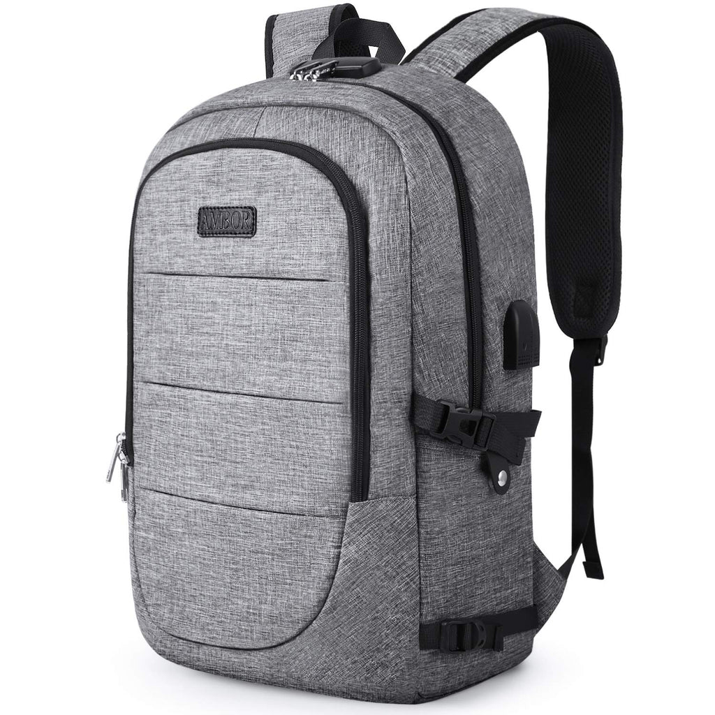 Widfre Basketball Backpack with USB Charging Port, Durable Men's Laptop Backpack for Outdoor with Ball Compartment (Gray)