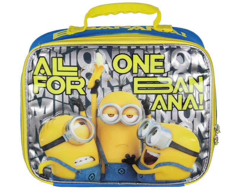 Despicable Me Minions 5 Piece Backpack Lunch Bag Water Bottle Gadget Case +